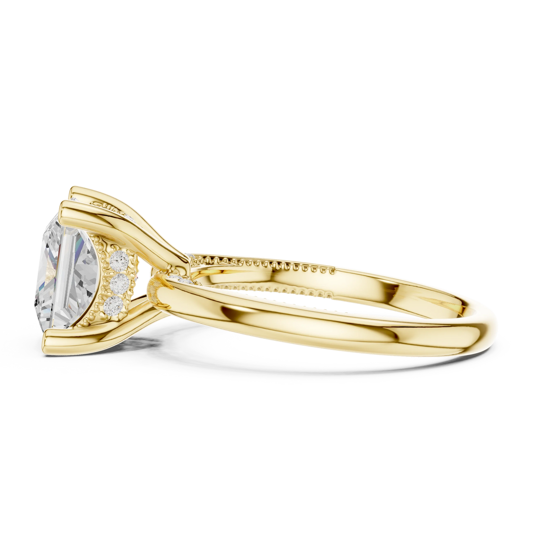 Hidden Halo Princess Cut Diamond Engagement Ring
