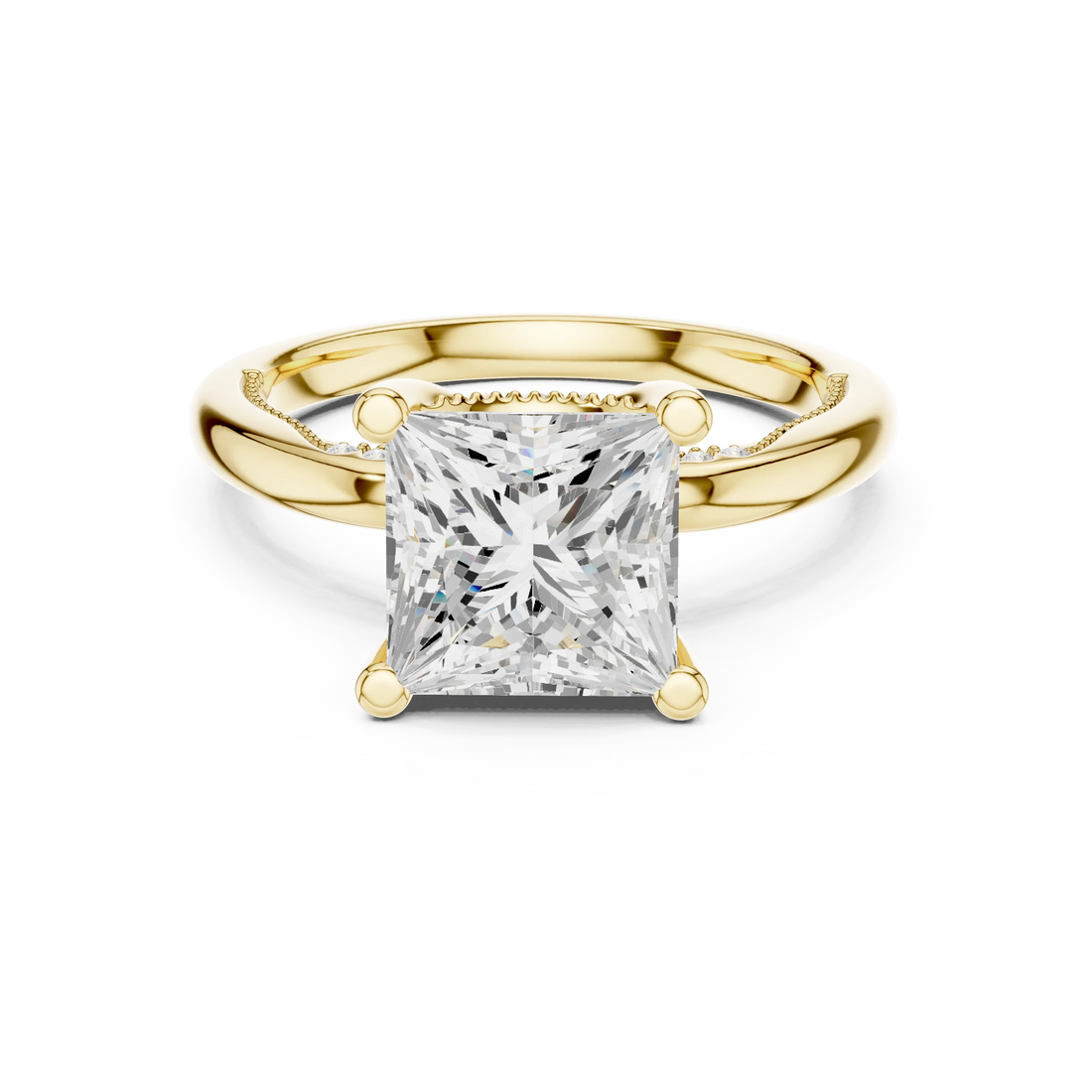 Hidden Halo Princess Cut Diamond Engagement Ring