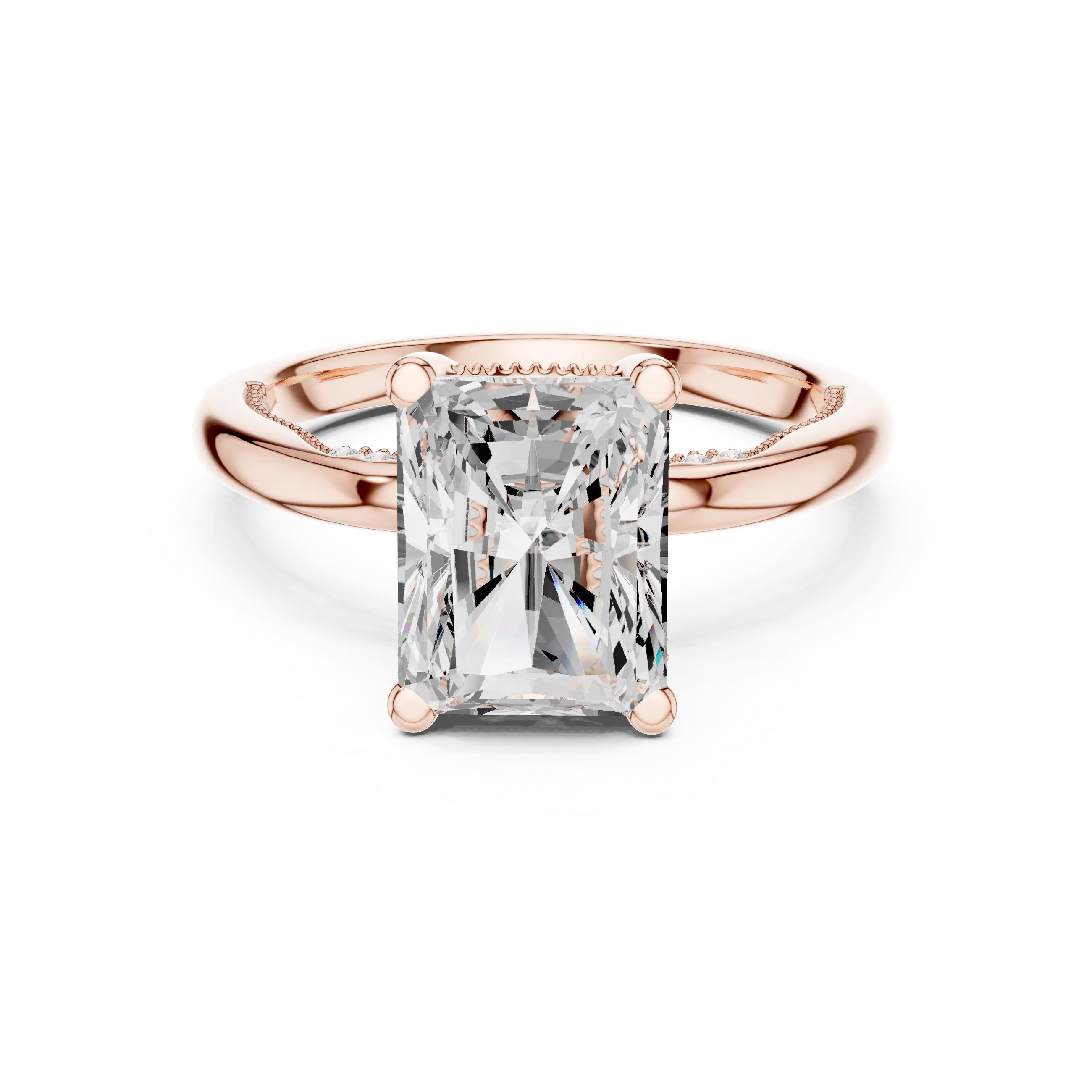 Hidden Halo Radiant Cut Diamond Engagement Ring