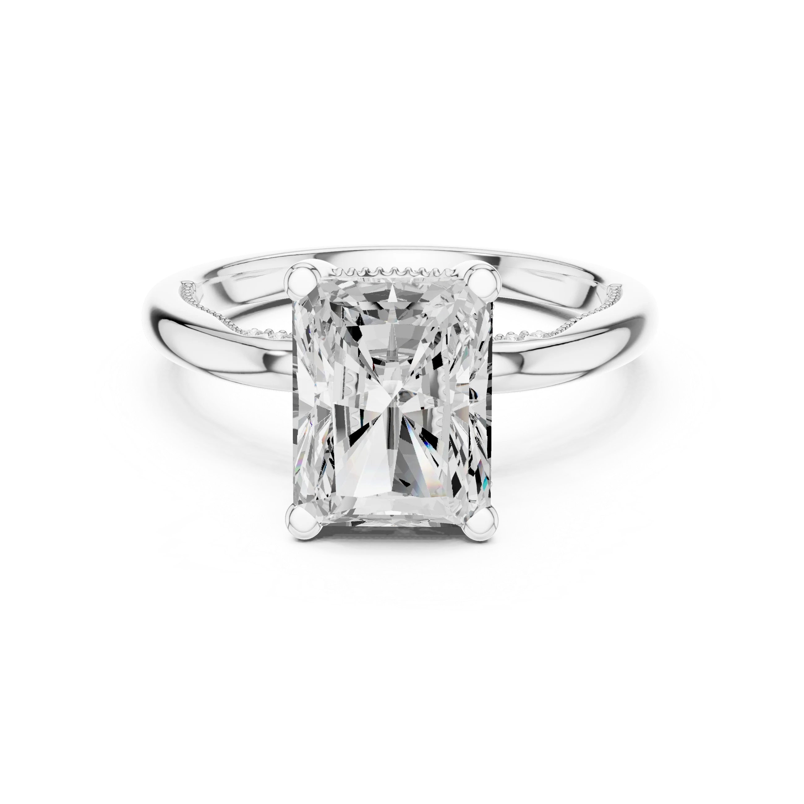 Hidden Halo Radiant Cut Diamond Engagement Ring