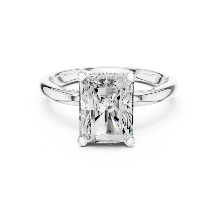 Hidden Halo Radiant Cut Diamond Engagement Ring