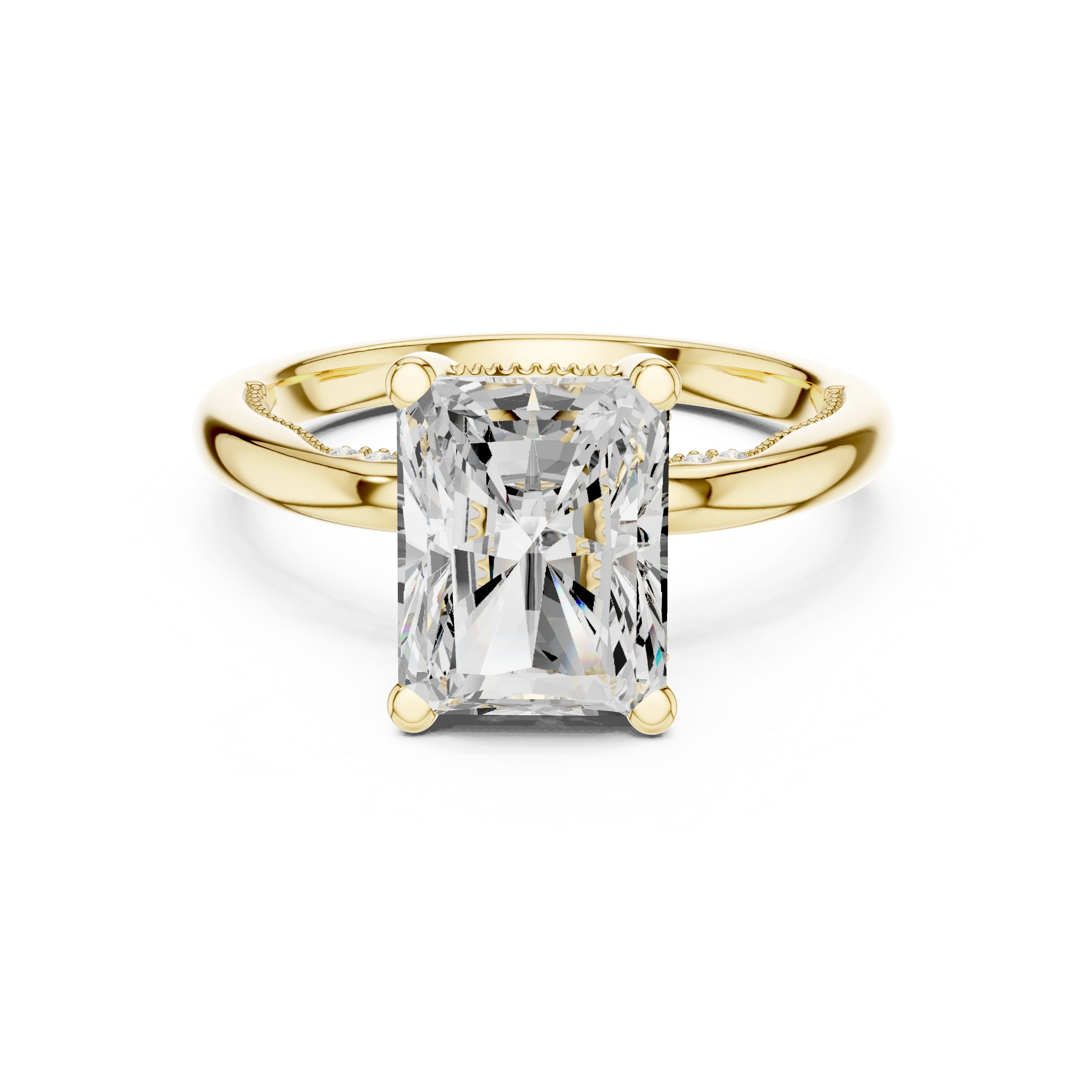 Hidden Halo Radiant Cut Diamond Engagement Ring