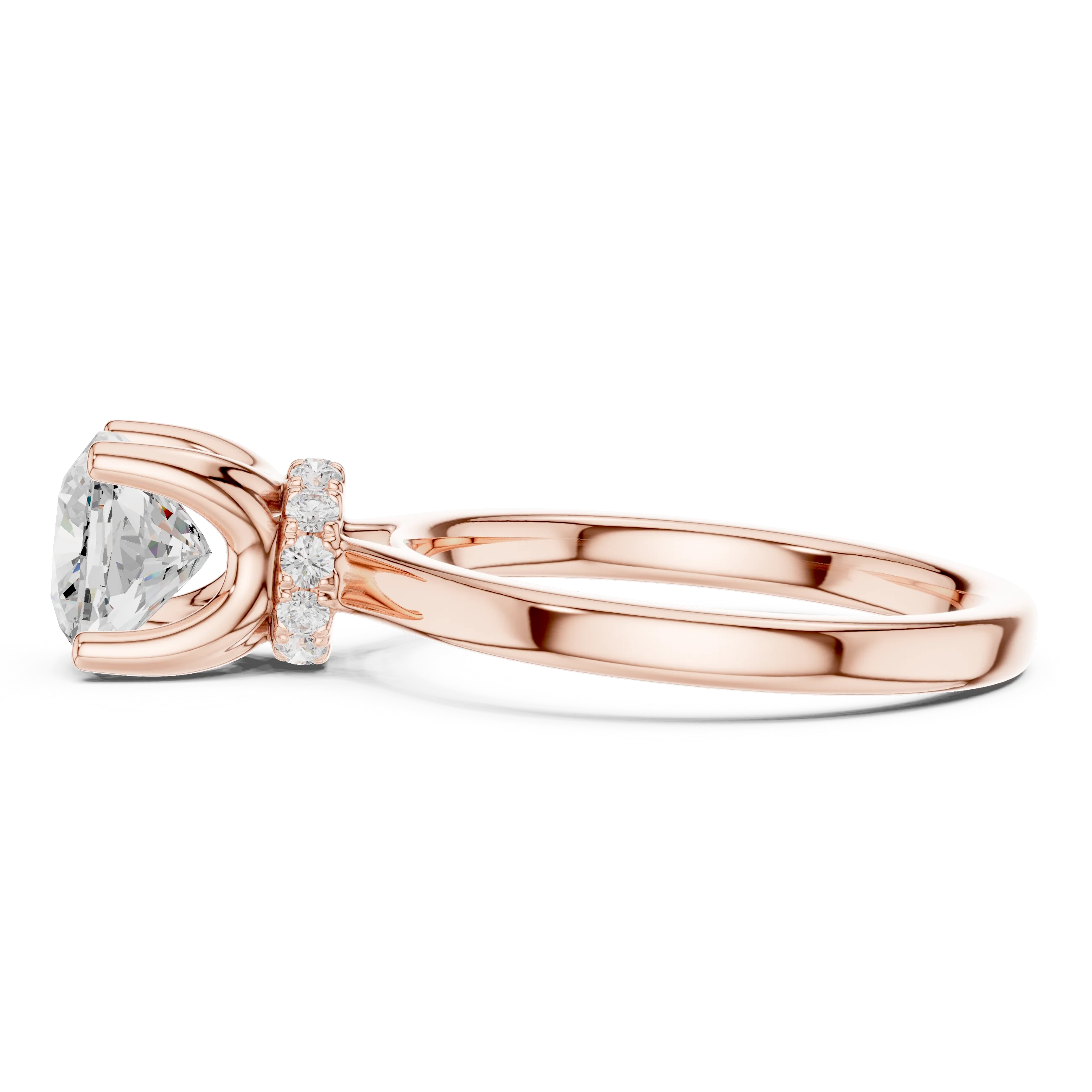 Radiant Shape Diamond Hidden Halo Engagement Ring