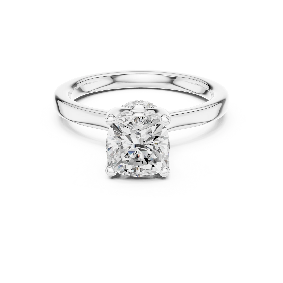 Radiant Shape Diamond Hidden Halo Engagement Ring
