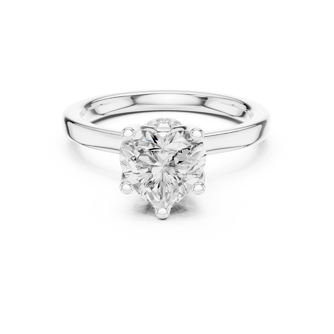 Heart Shape Diamond Hidden Halo Engagement Ring
