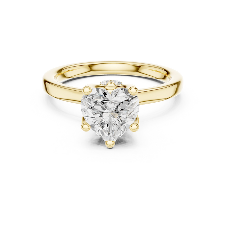 Heart Shape Diamond Hidden Halo Engagement Ring