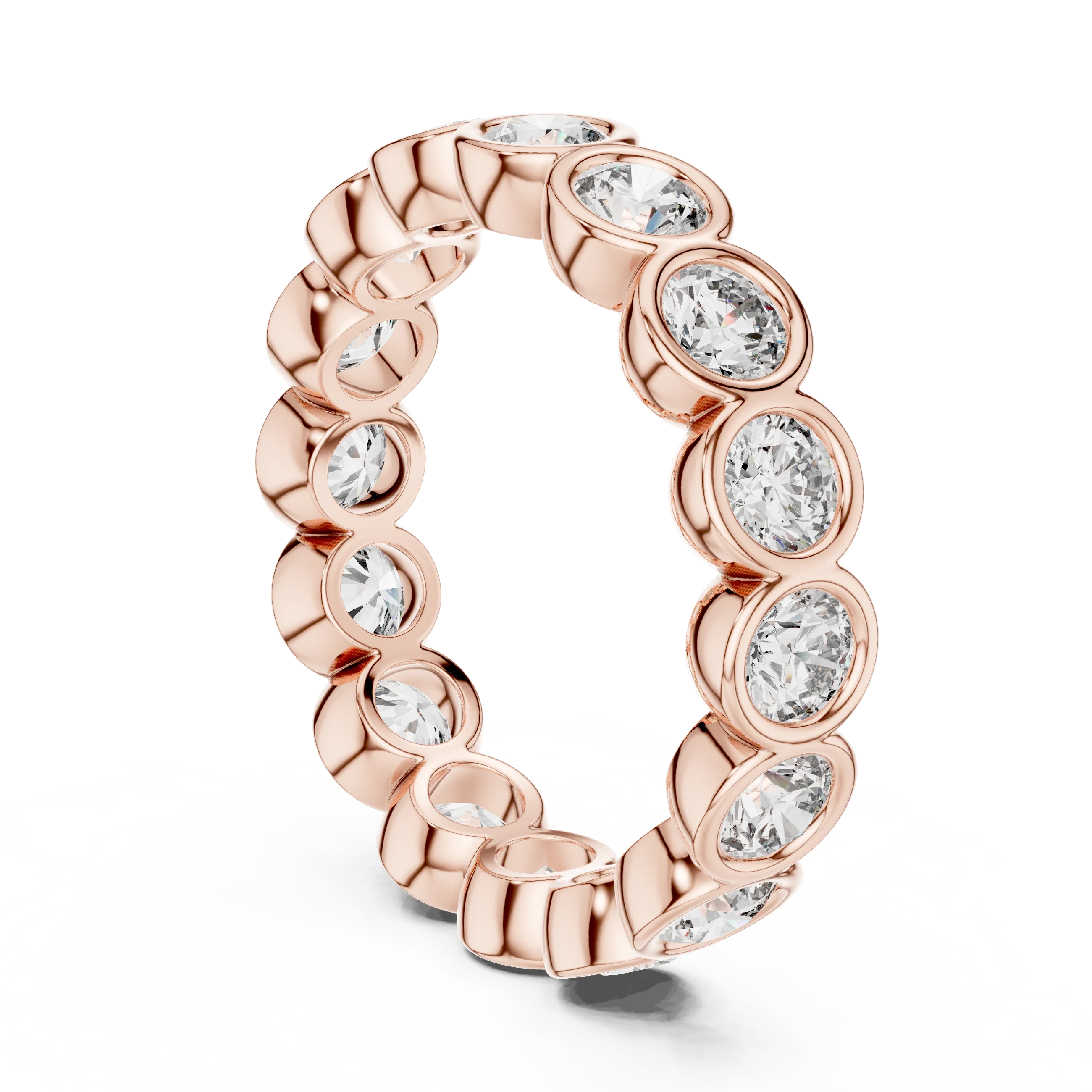 Round Bezel Set Full Eternity Diamond Band