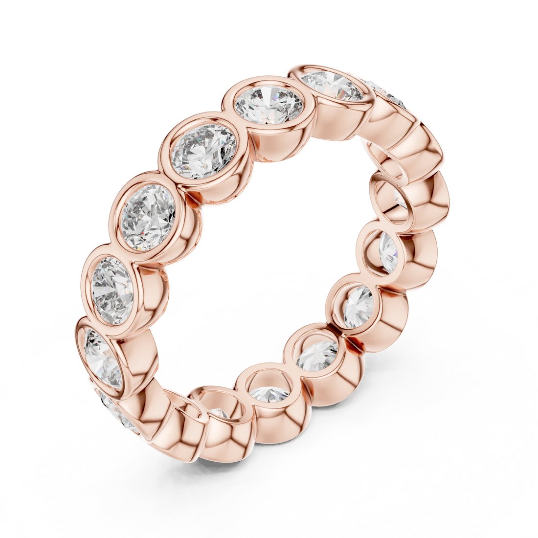 Round Bezel Set Full Eternity Diamond Band