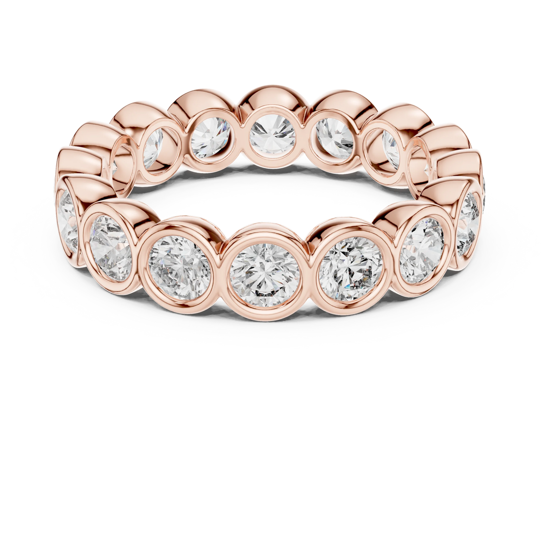 Round Bezel Set Full Eternity Diamond Band
