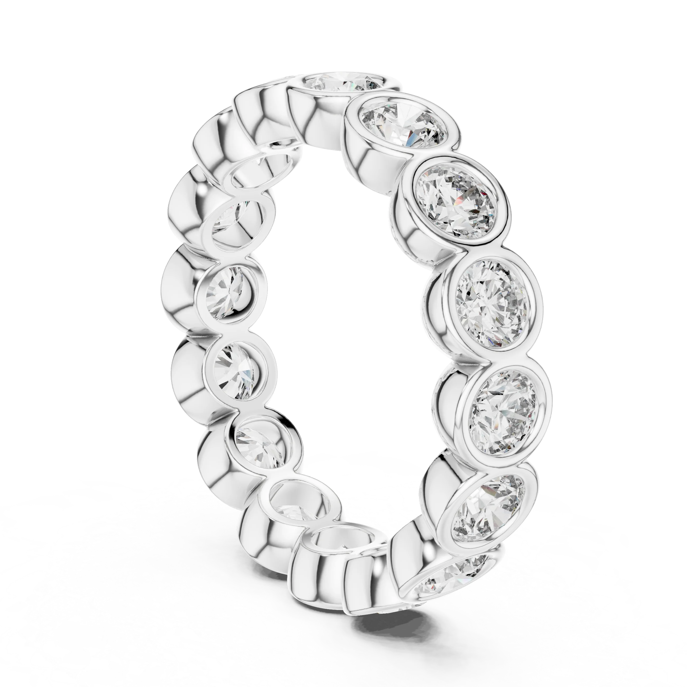 Round Bezel Set Full Eternity Diamond Band