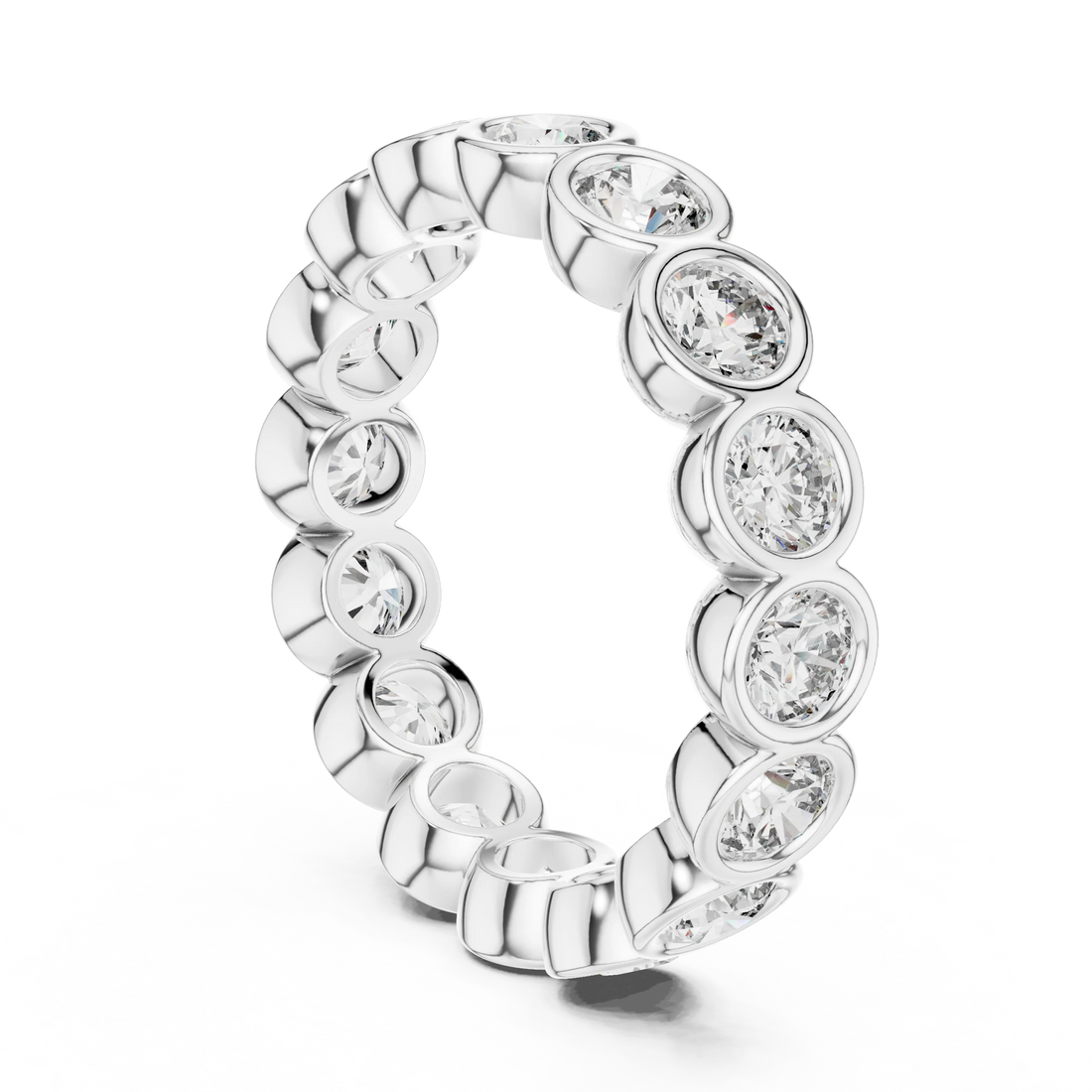 Round Bezel Set Full Eternity Diamond Band
