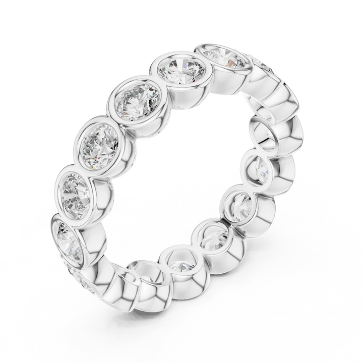Round Bezel Set Full Eternity Diamond Band