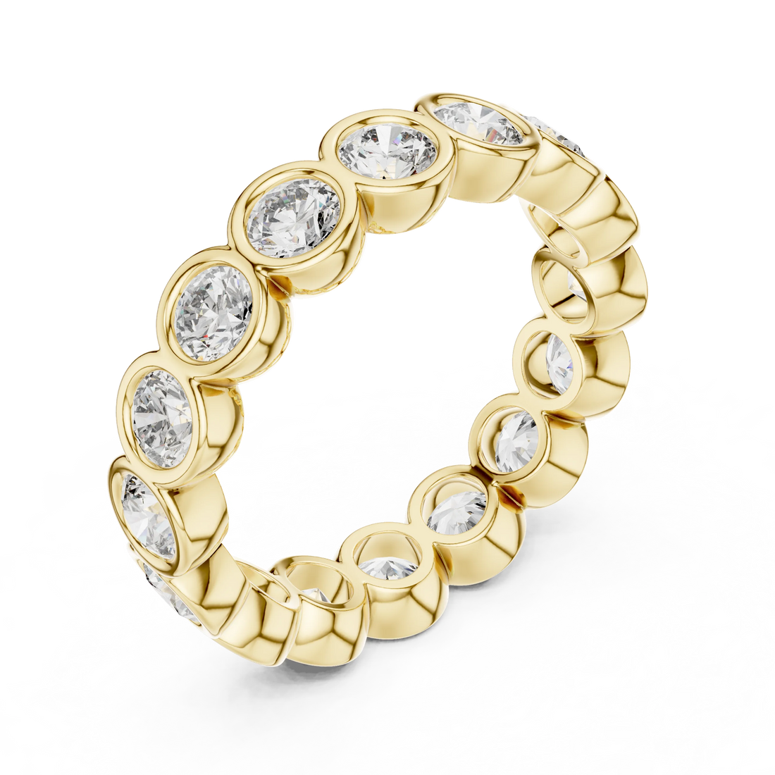 Round Bezel Set Full Eternity Diamond Band