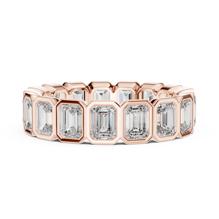 Emerald Cut Bezel-Set Full Eternity Diamond Band