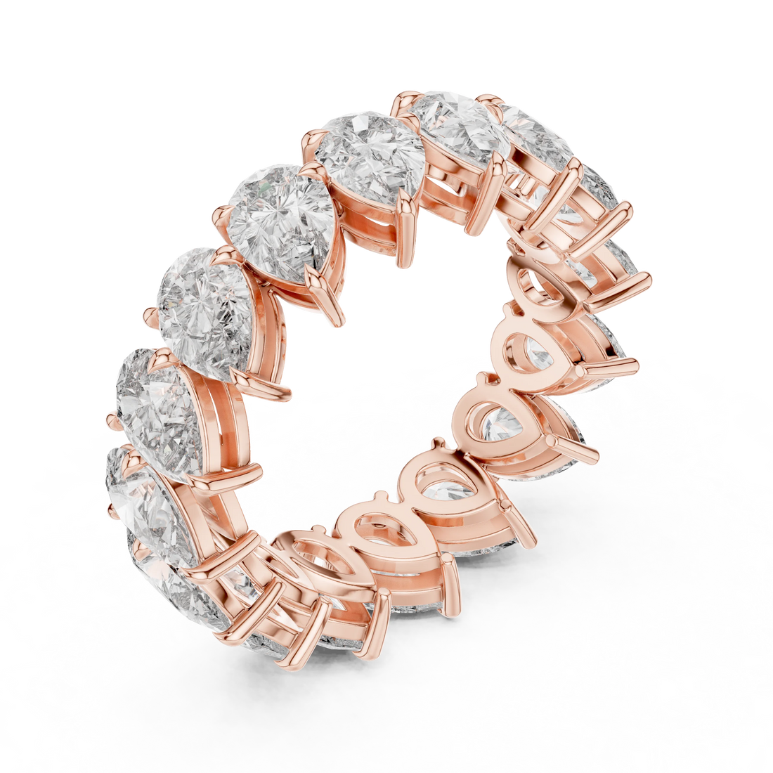 Pear-Cut Diamond Eternity Band