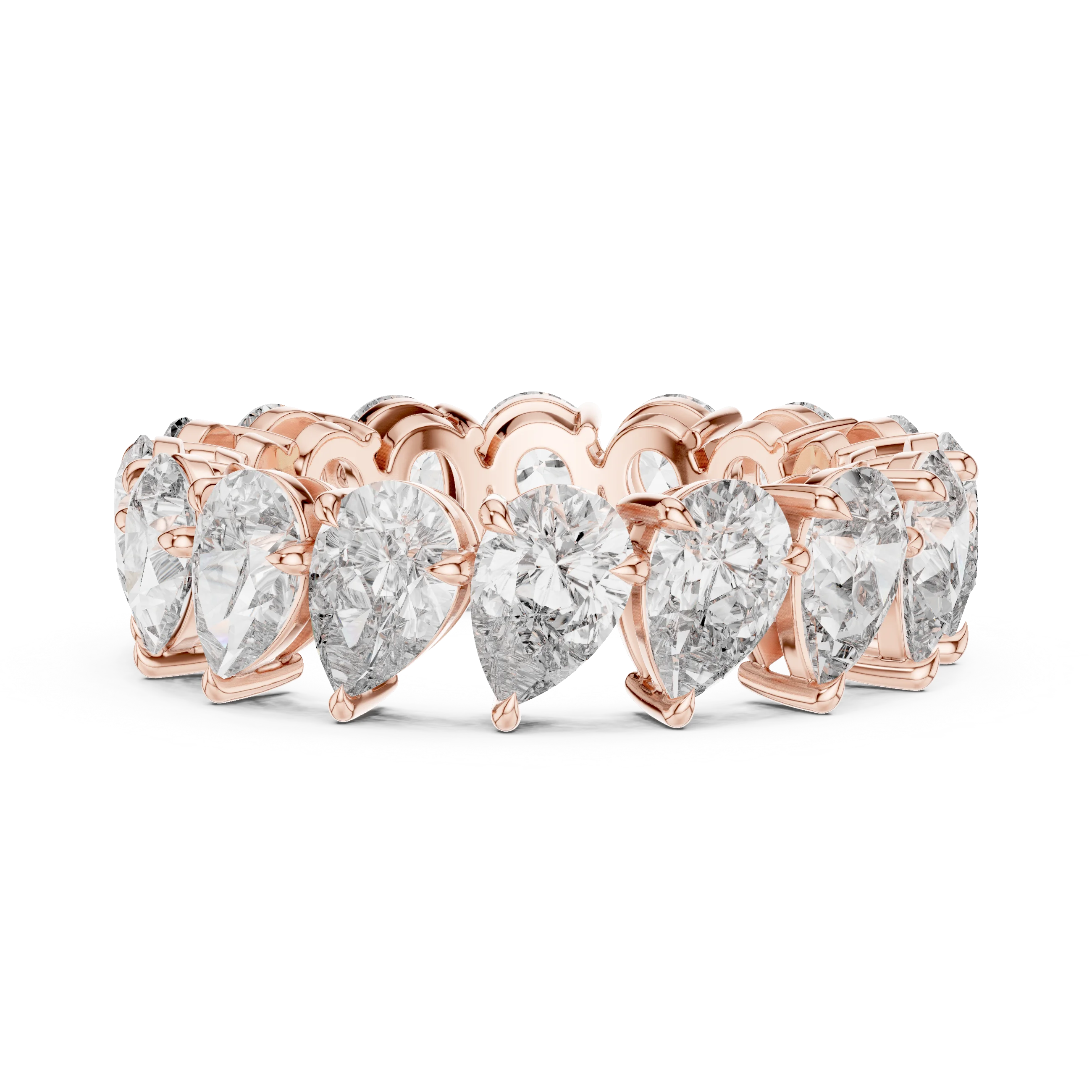 Pear-Cut Diamond Eternity Band