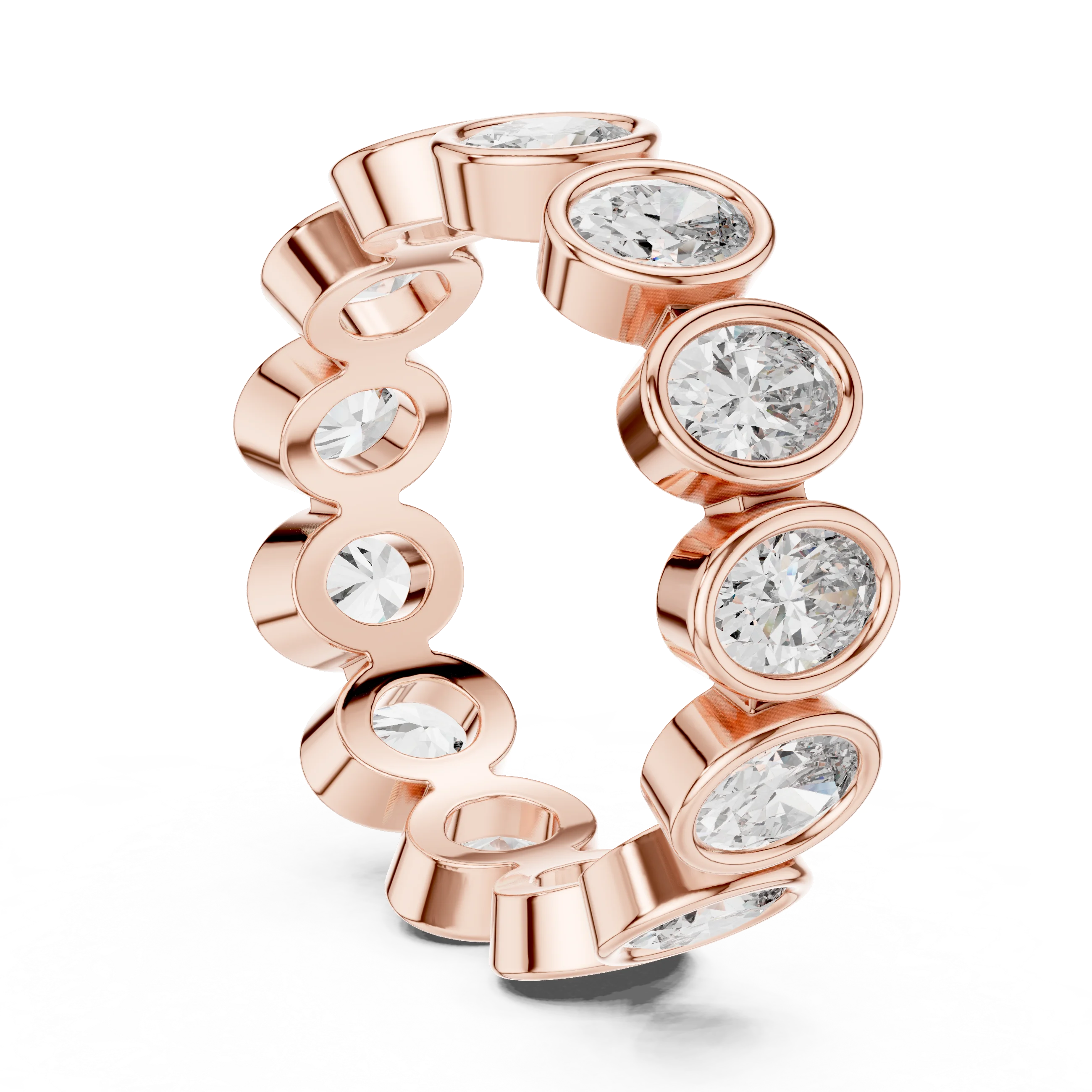 Oval Bezel-Set Diamond Eternity Band
