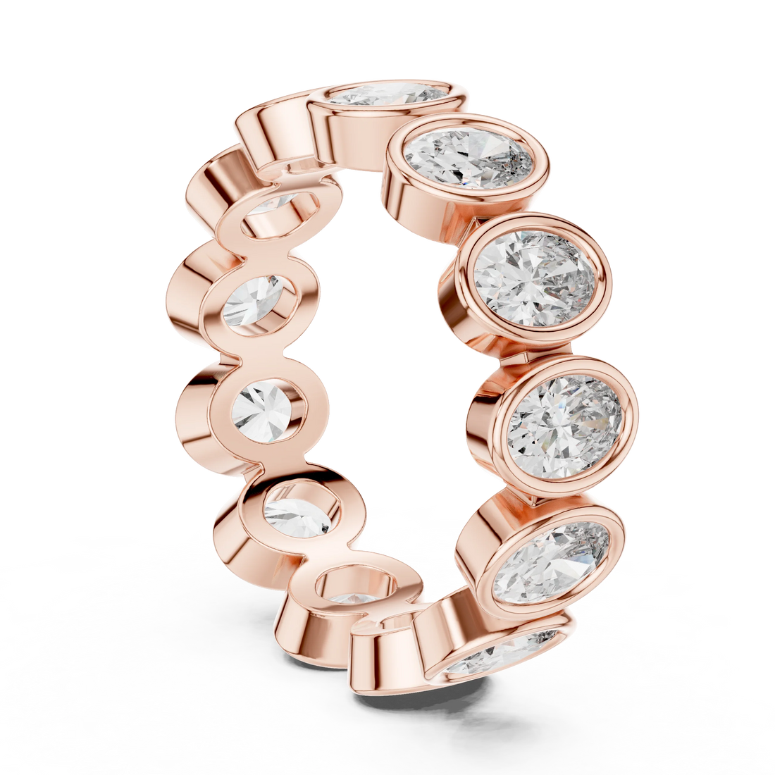 Oval Bezel-Set Diamond Eternity Band