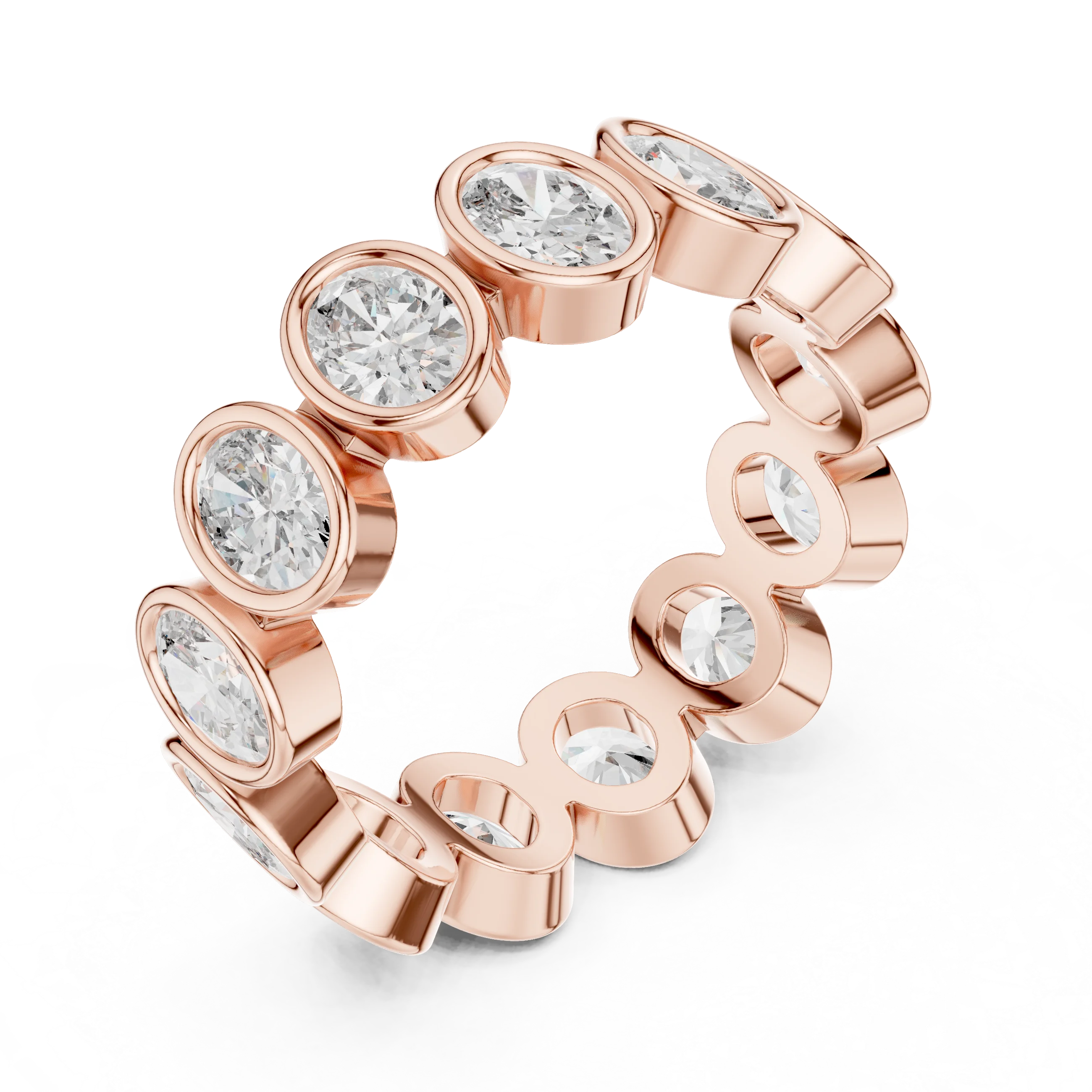 Oval Bezel-Set Diamond Eternity Band