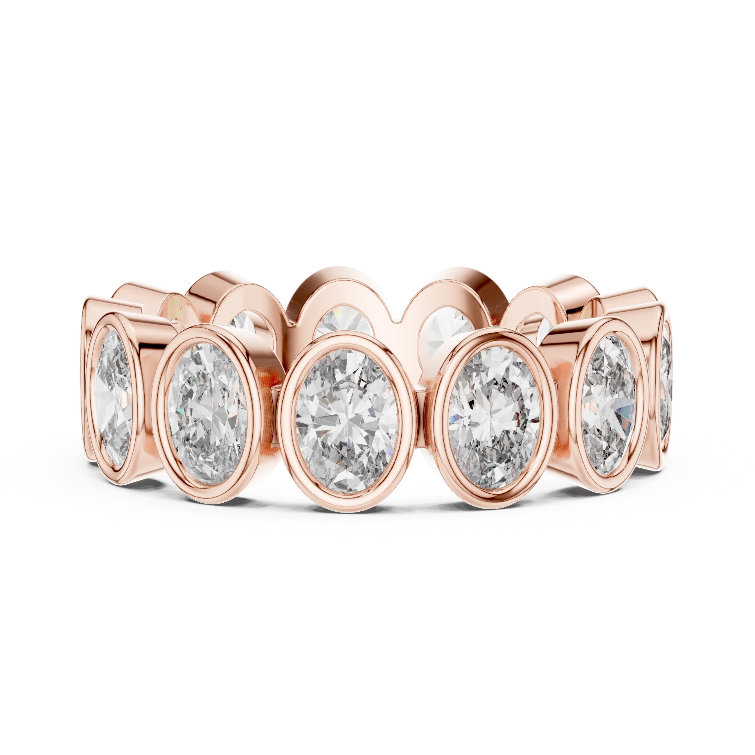 Oval Bezel-Set Diamond Eternity Band