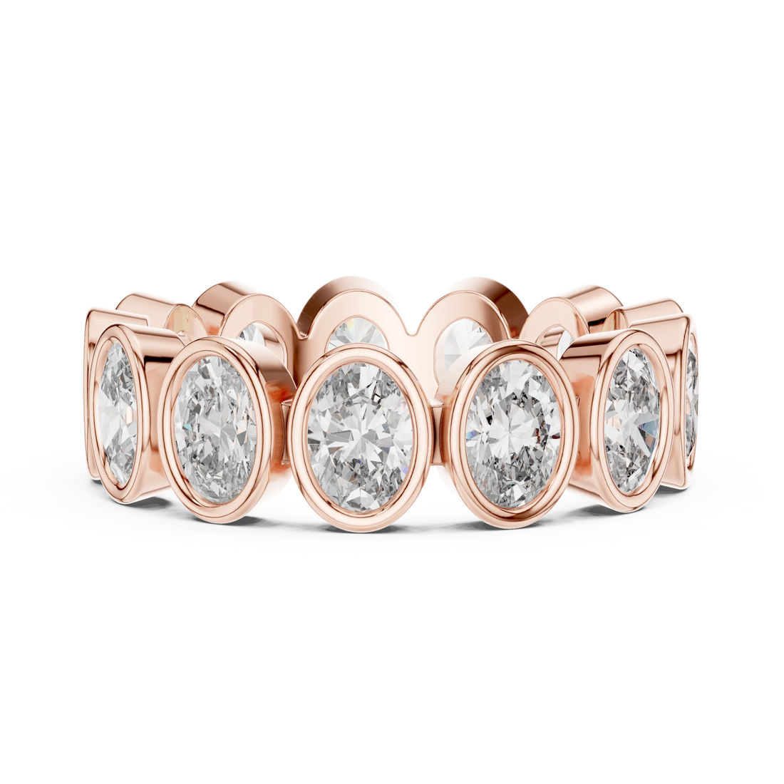 Oval Bezel-Set Diamond Eternity Band