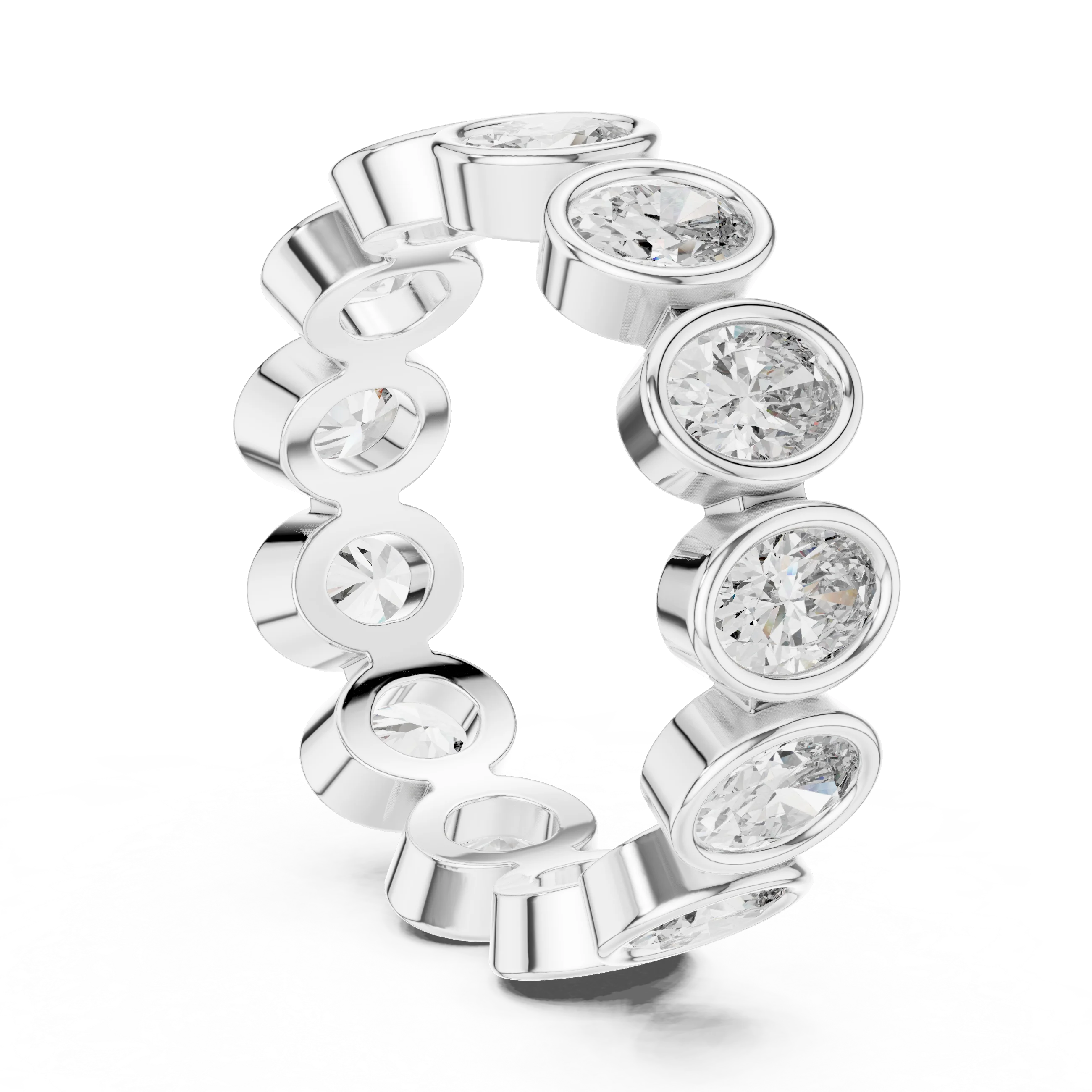 Oval Bezel-Set Diamond Eternity Band