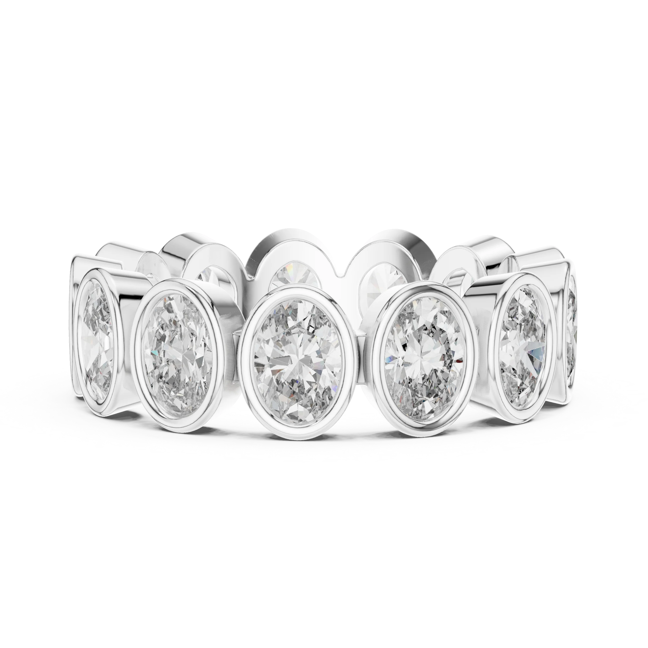 Oval Bezel-Set Diamond Eternity Band
