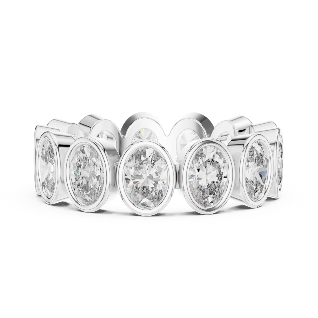 Oval Bezel-Set Diamond Eternity Band