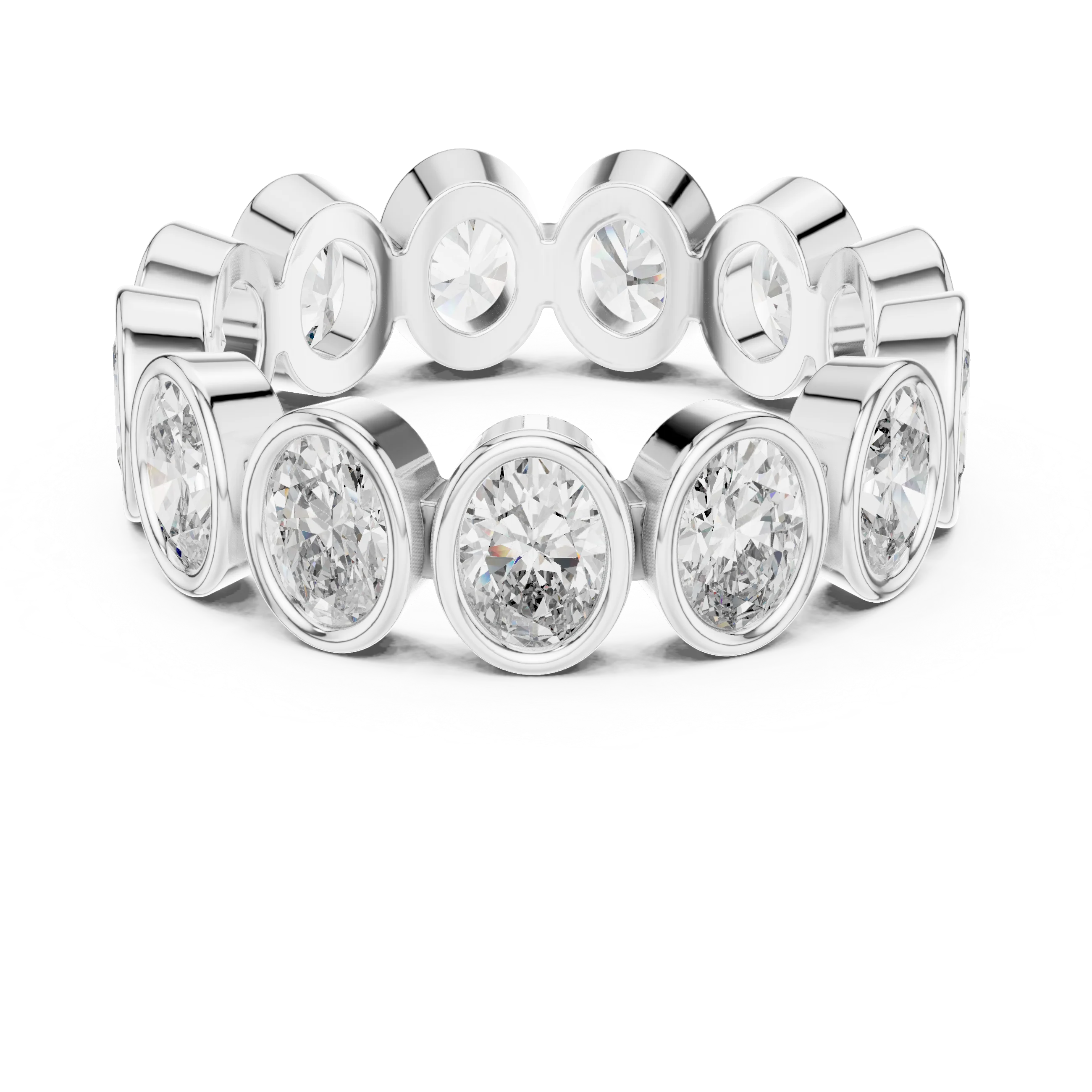 Oval Bezel-Set Diamond Eternity Band