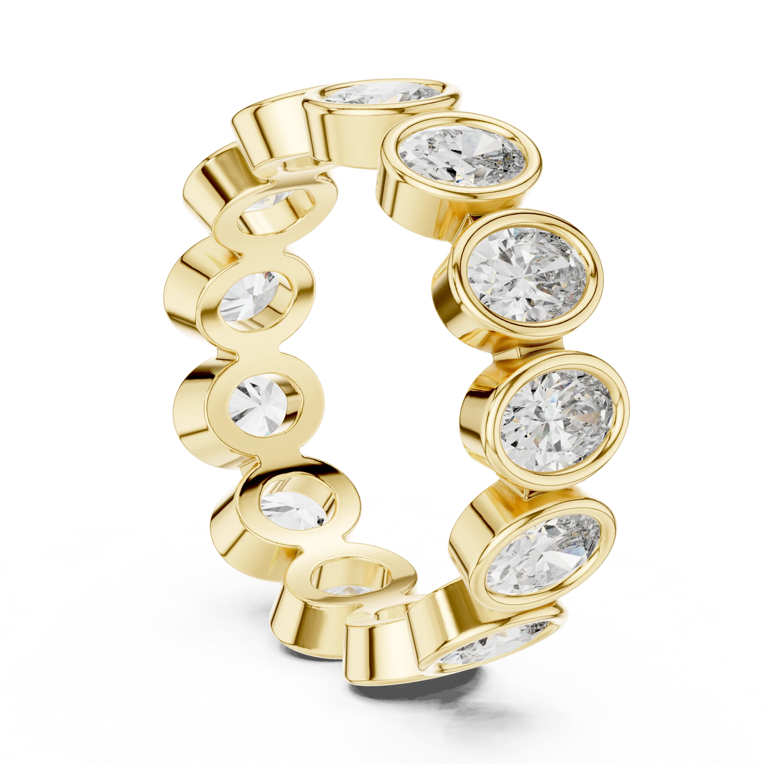 Oval Bezel-Set Diamond Eternity Band