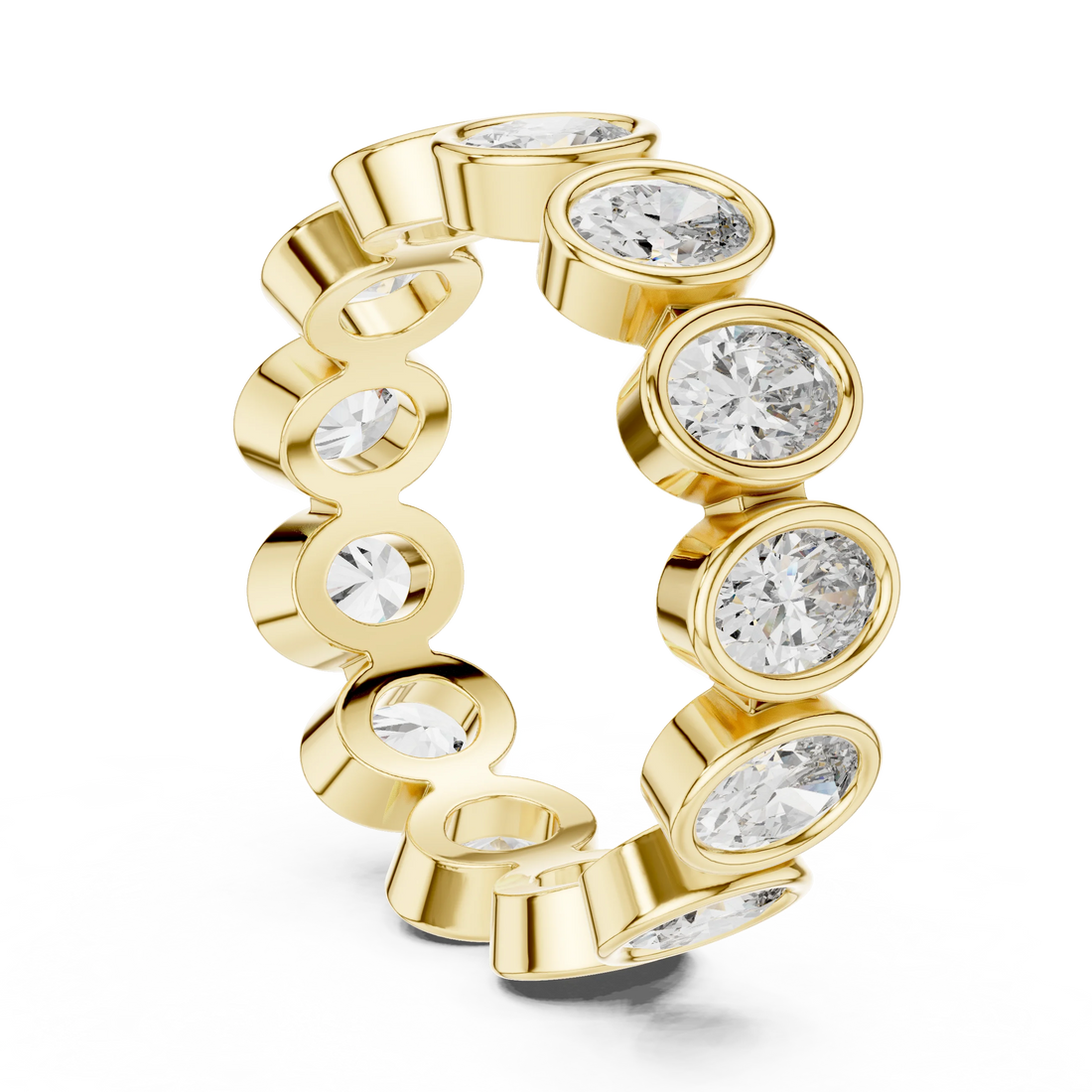 Oval Bezel-Set Diamond Eternity Band