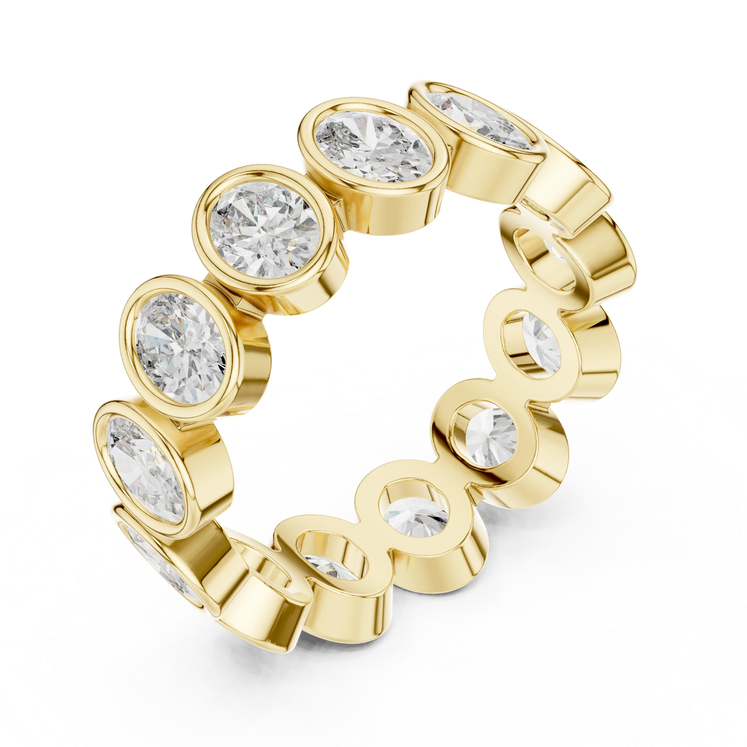 Oval Bezel-Set Diamond Eternity Band