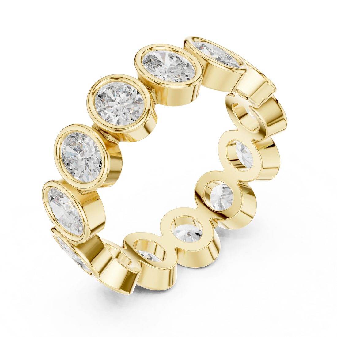 Oval Bezel-Set Diamond Eternity Band