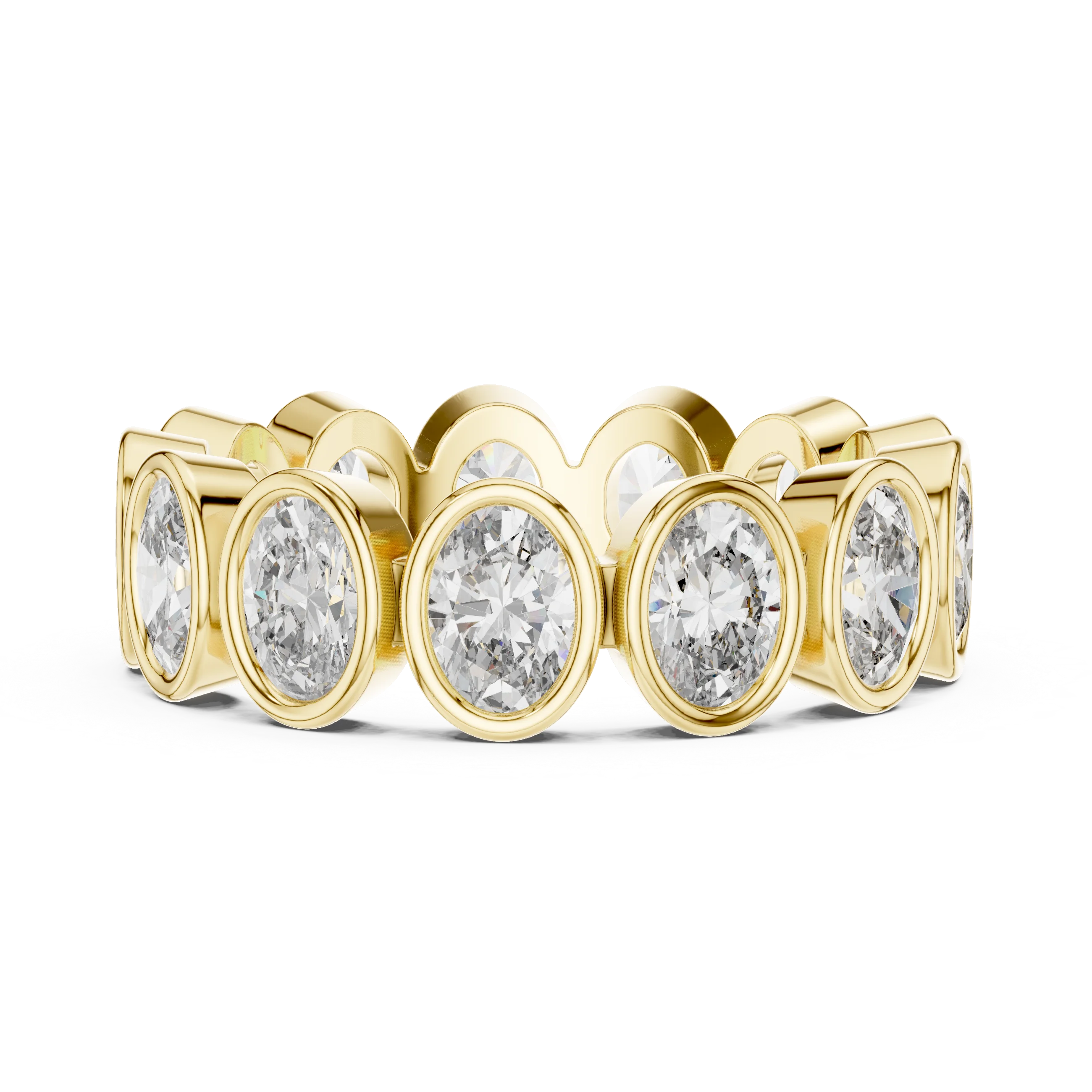 Oval Bezel-Set Diamond Eternity Band