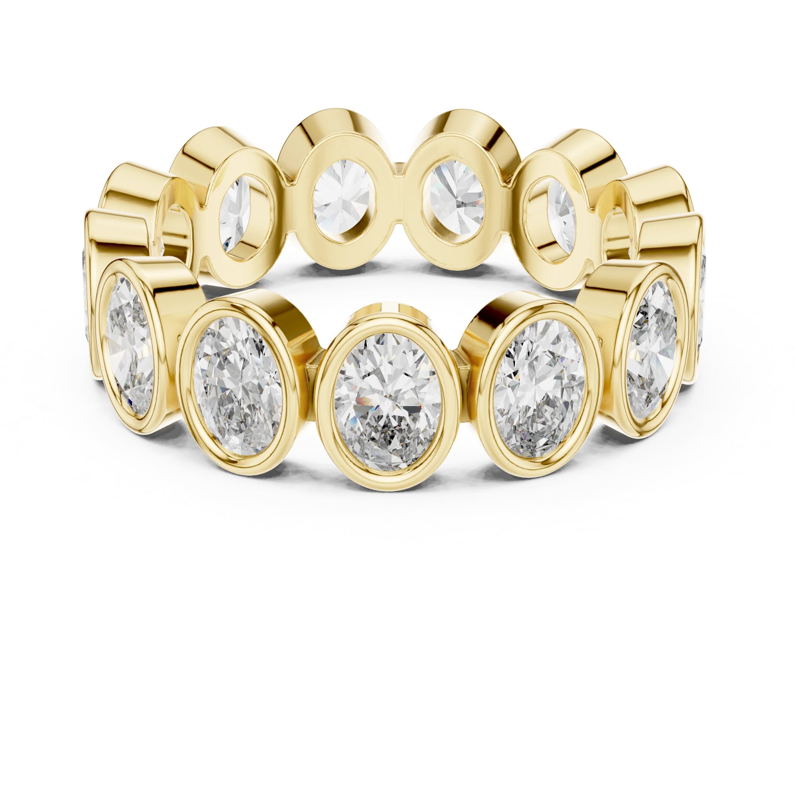 Oval Bezel-Set Diamond Eternity Band