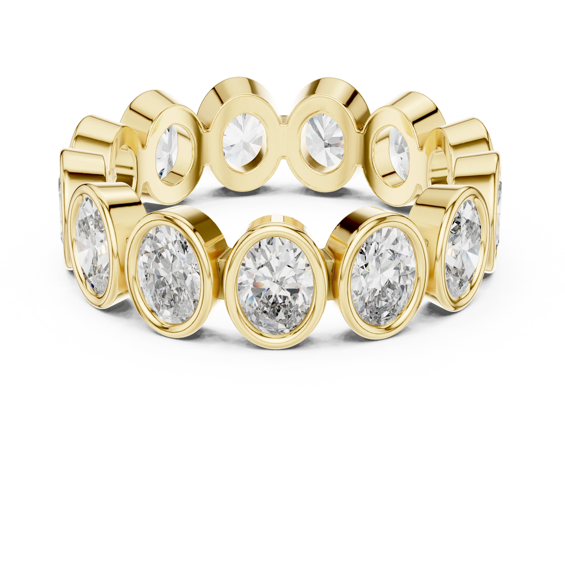 Oval Bezel-Set Diamond Eternity Band