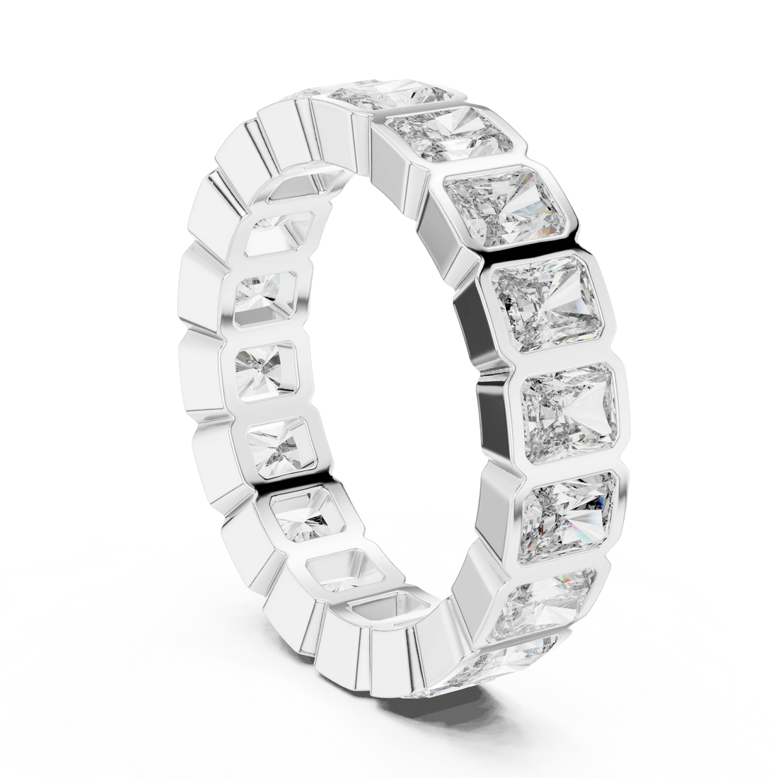 Radiant Bezel-Set Diamond Eternity Band