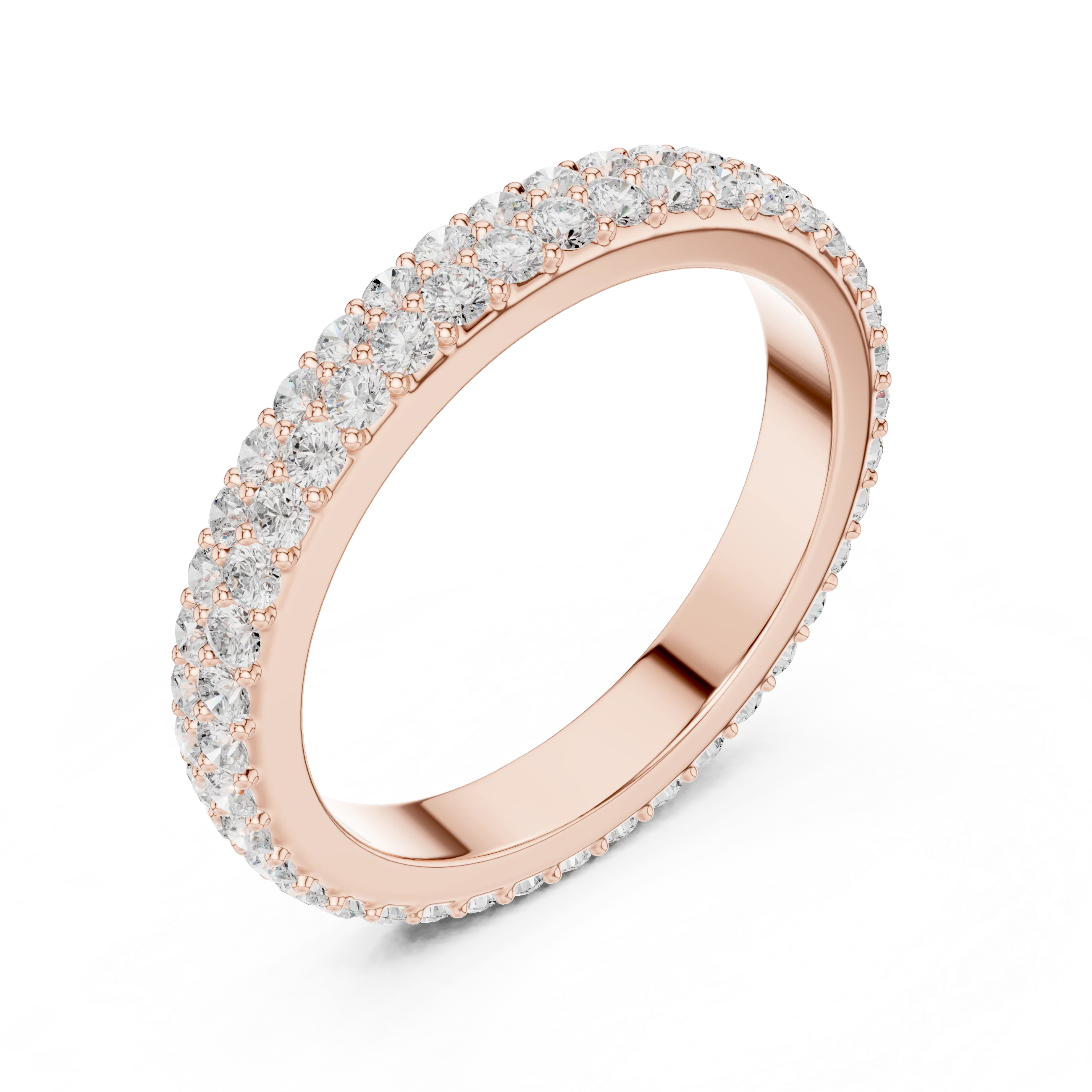 Double Row Pave Diamond Eternity Band