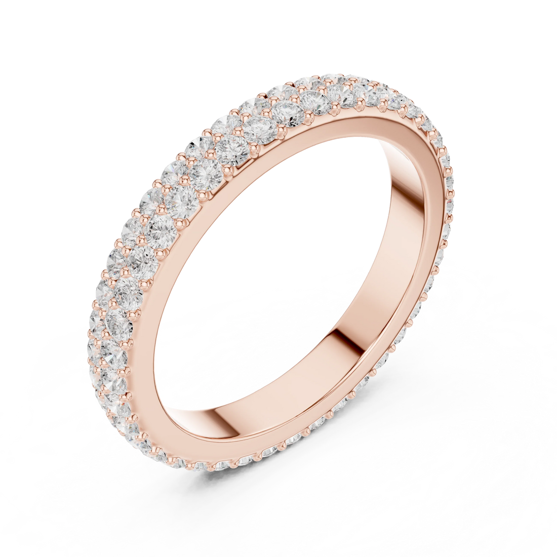 Double Row Pave Diamond Eternity Band