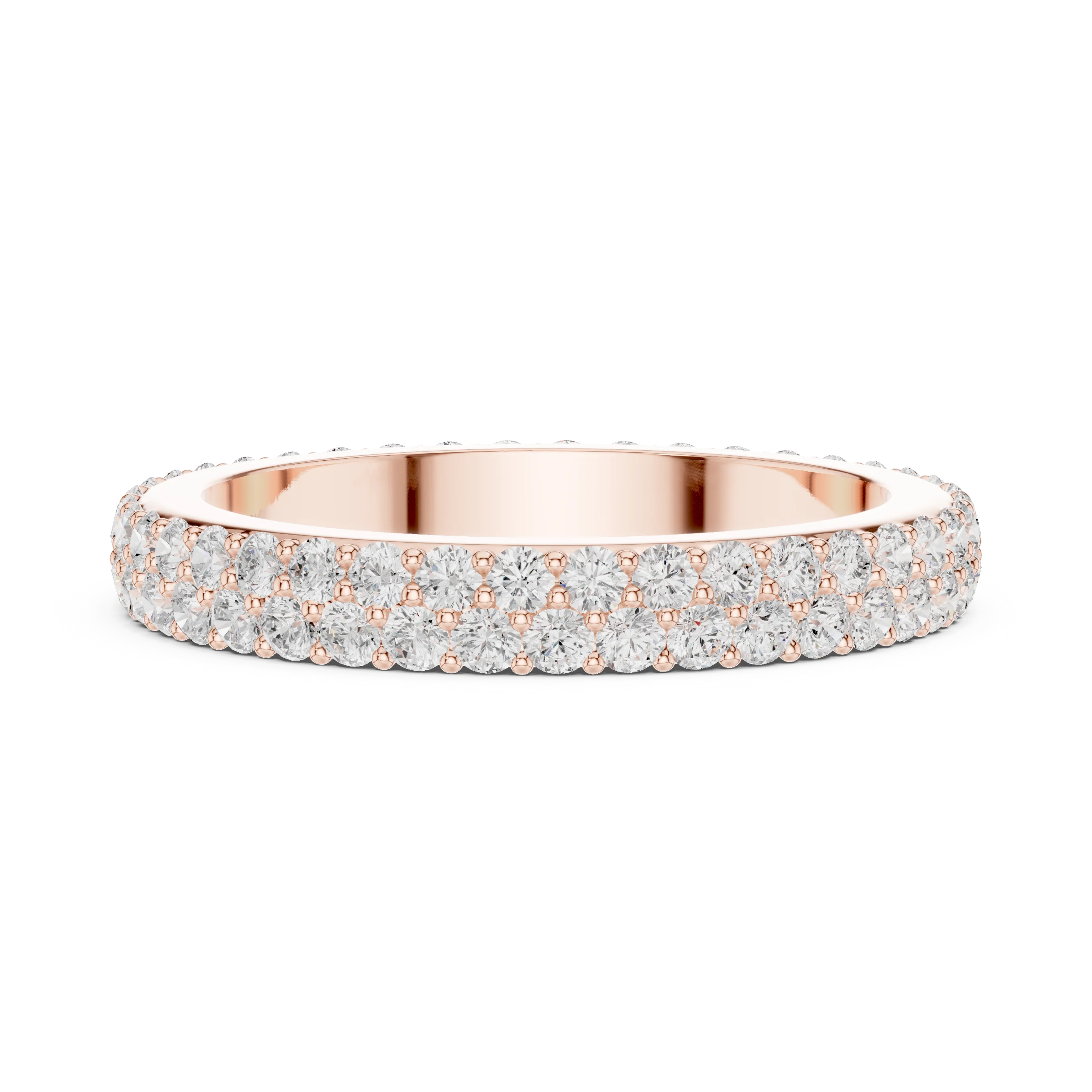Double Row Pave Diamond Eternity Band