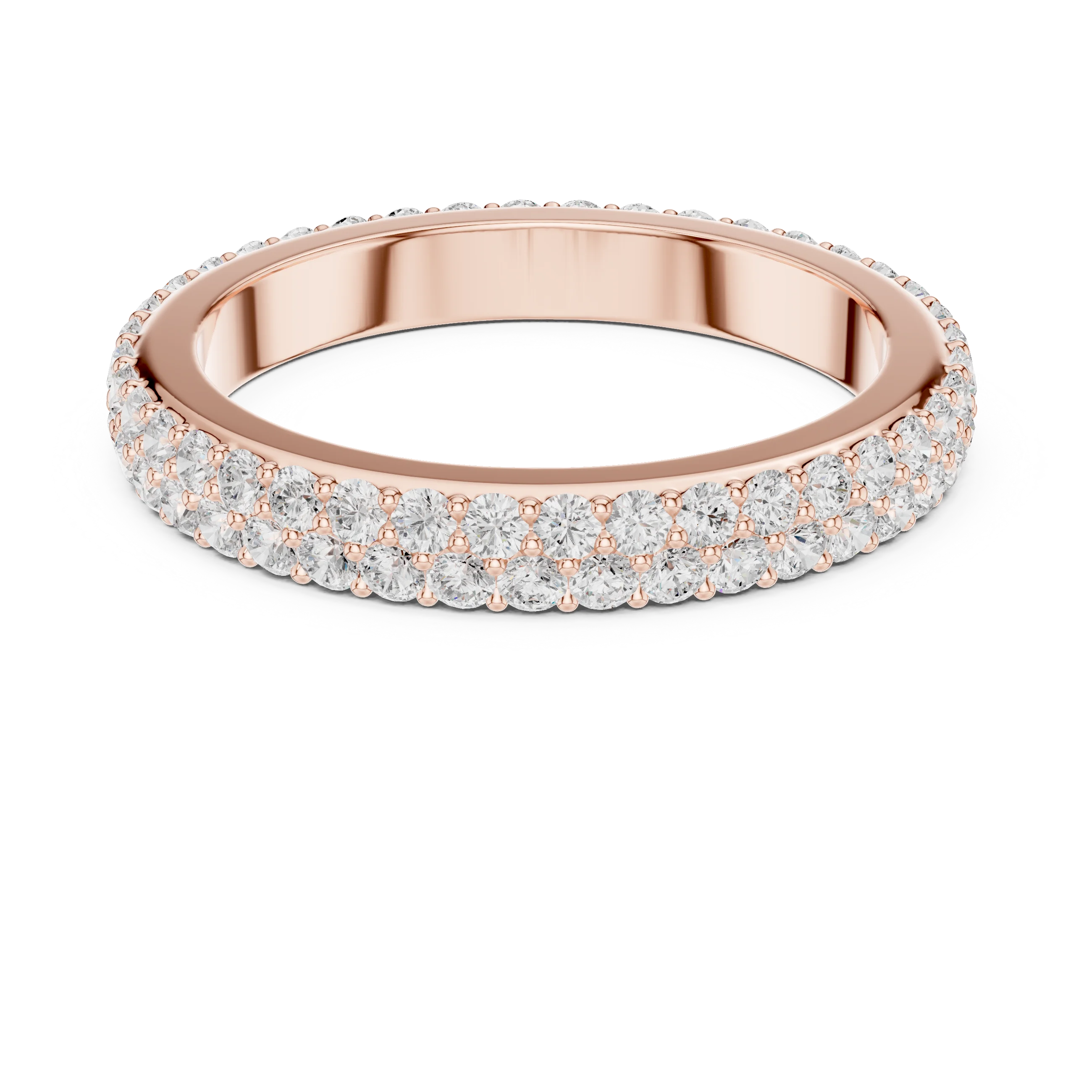 Double Row Pave Diamond Eternity Band
