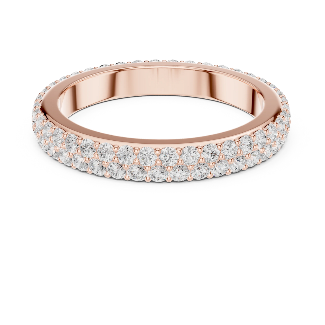 Double Row Pave Diamond Eternity Band