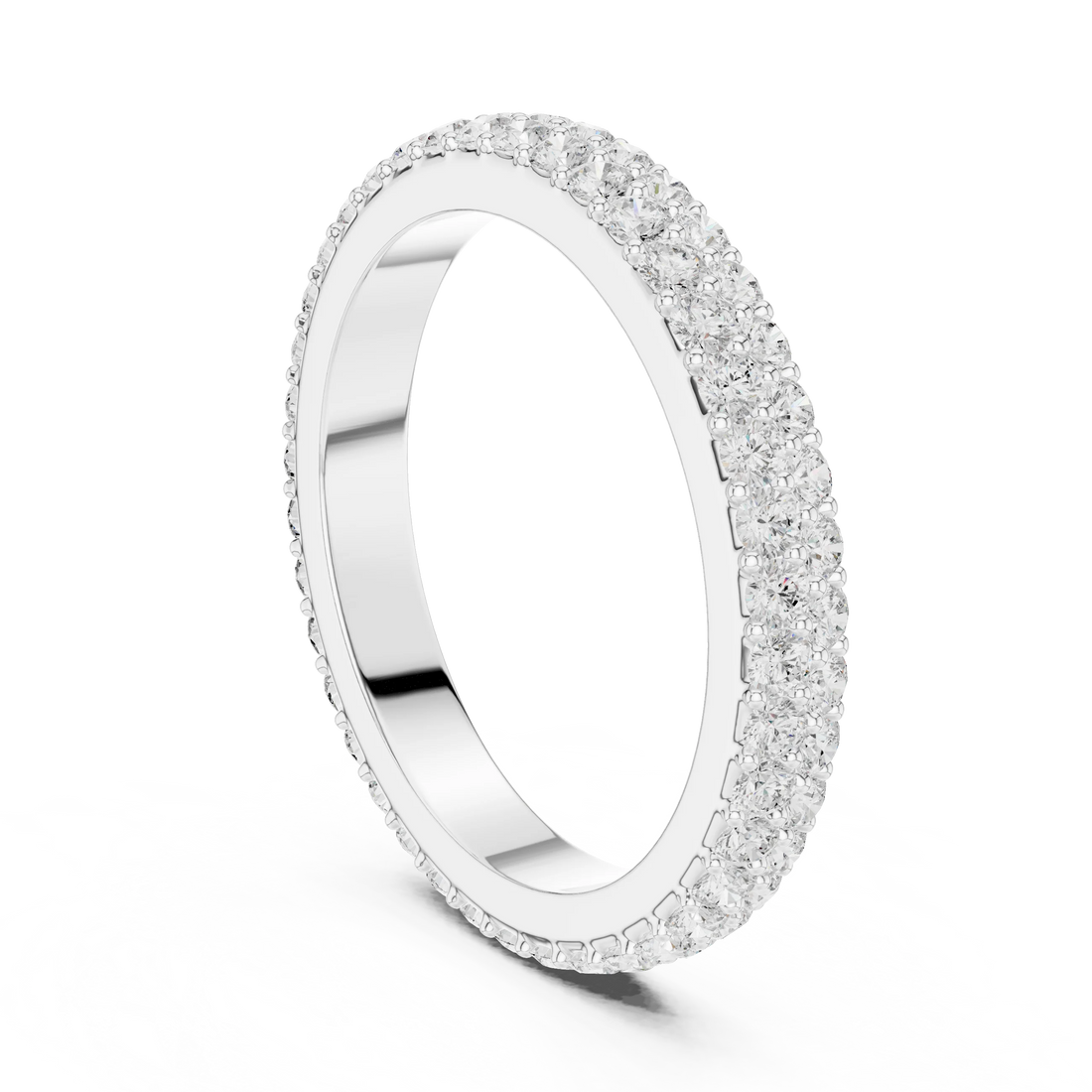 Double Row Pave Diamond Eternity Band