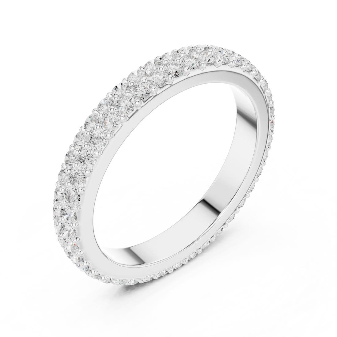 Double Row Pave Diamond Eternity Band