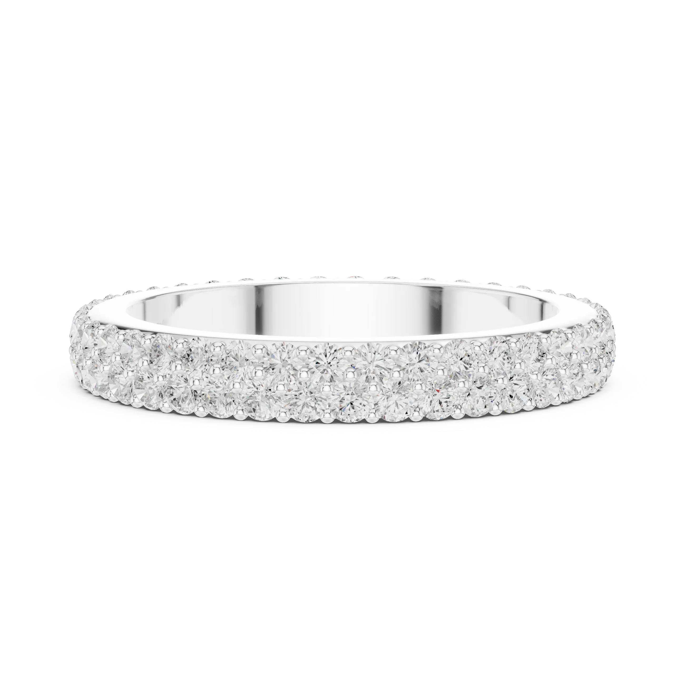 Double Row Pave Diamond Eternity Band