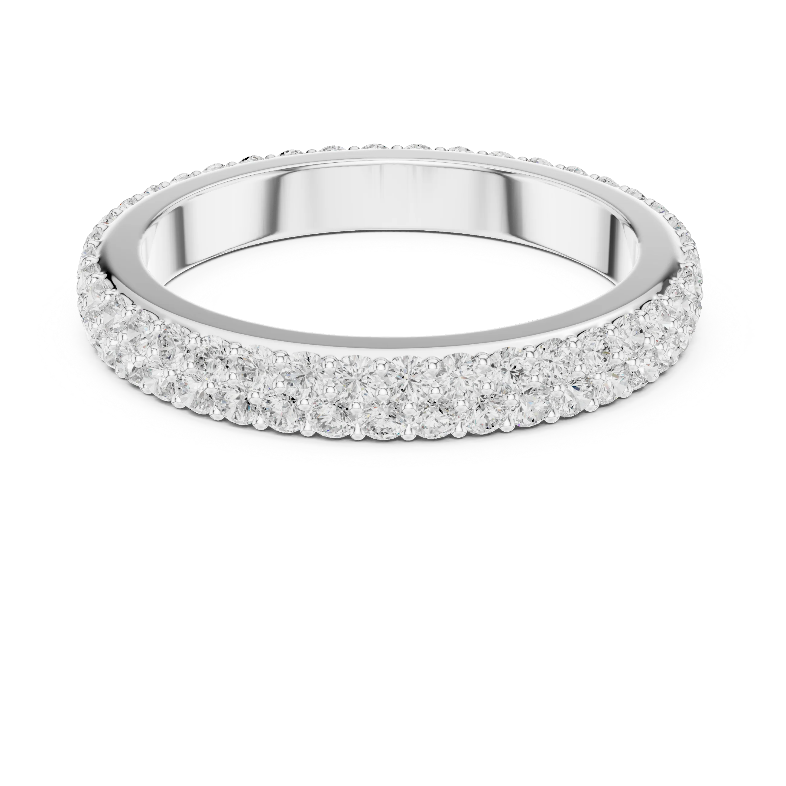 Double Row Pave Diamond Eternity Band