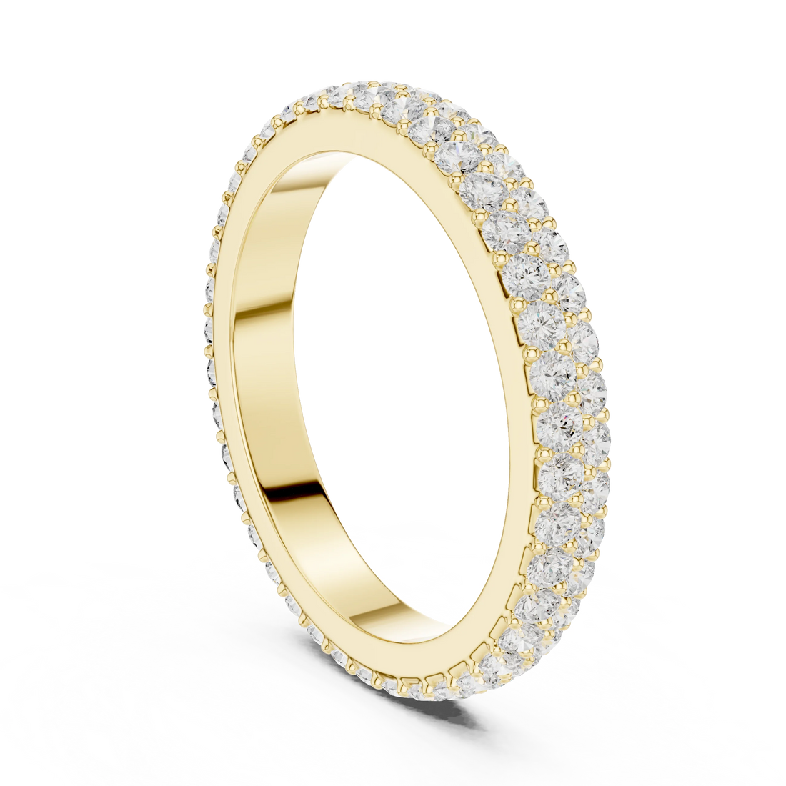 Double Row Pave Diamond Eternity Band