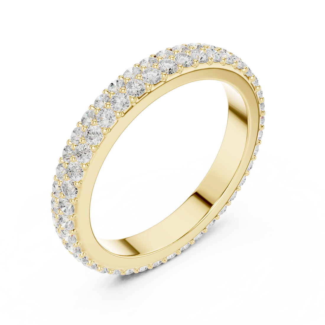 Double Row Pave Diamond Eternity Band