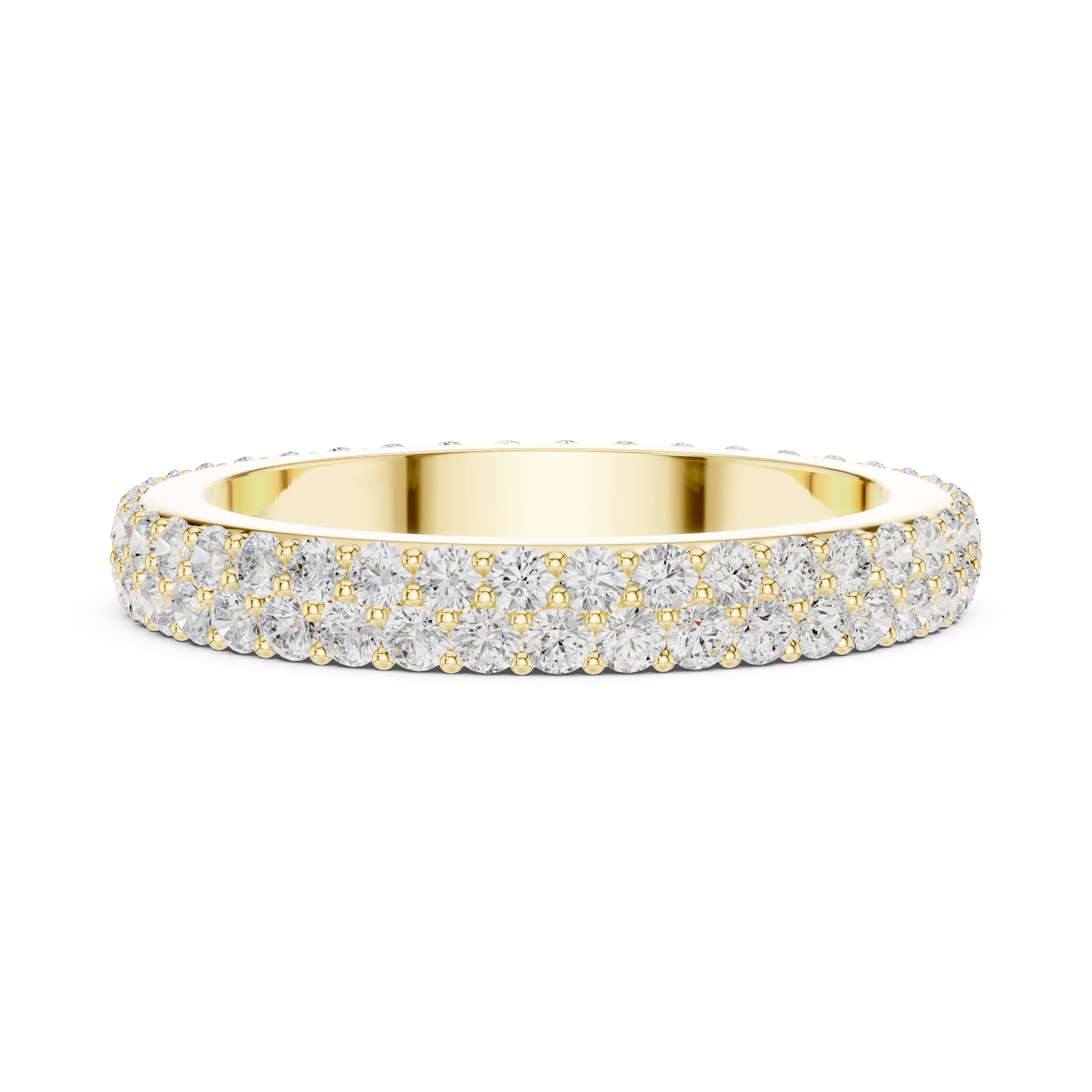 Double Row Pave Diamond Eternity Band
