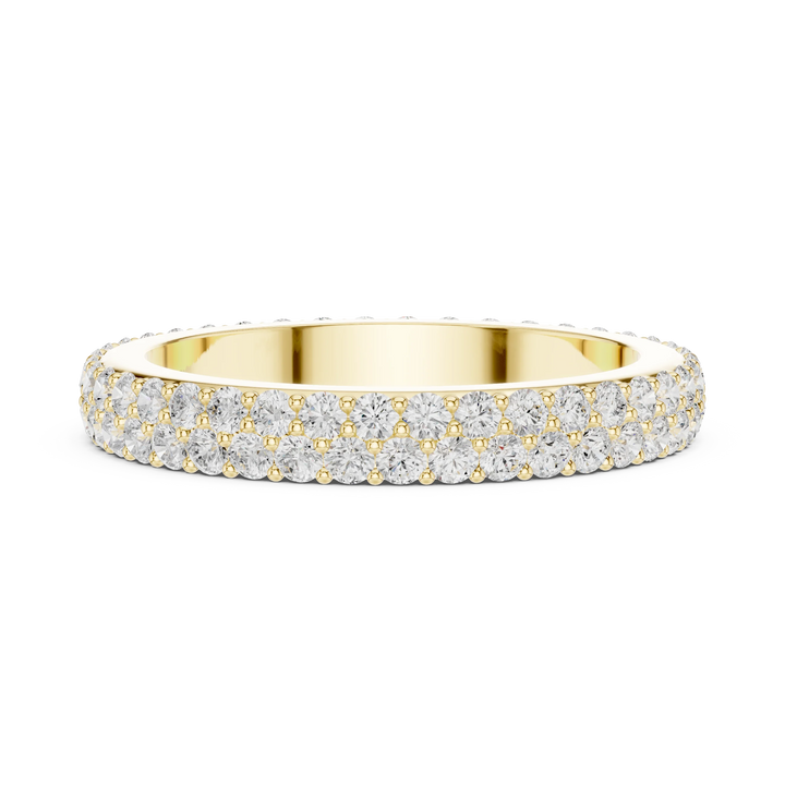 Double Row Pave Diamond Eternity Band